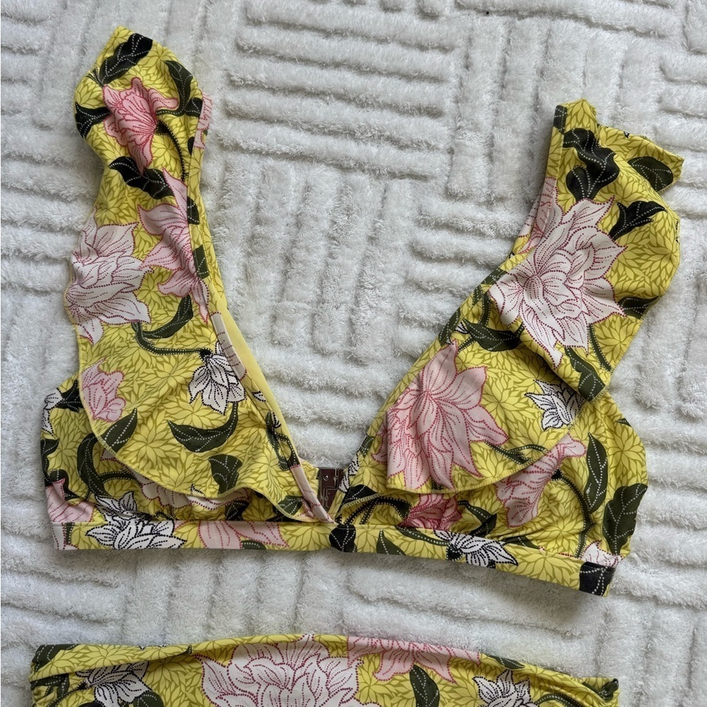 Seafolly Boheme Lime Light Bikini Set Bralette Flounce Top & Rio Bottom - Picture 4 of 15